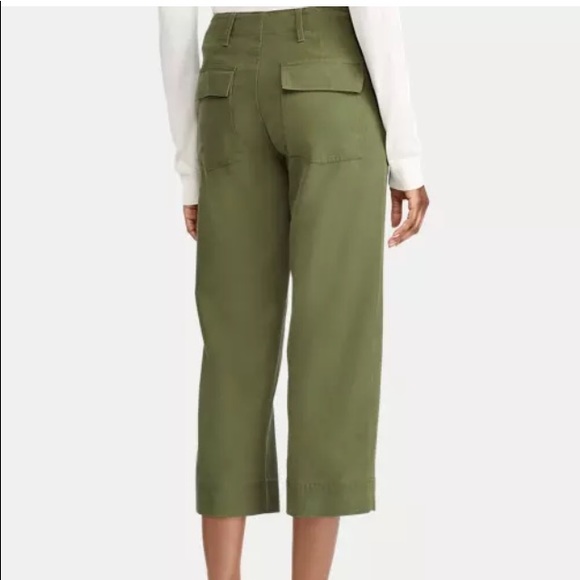 NWT Ralph Lauren Army Green Wide Leg Capri Pants 8 - Picture 2 of 8